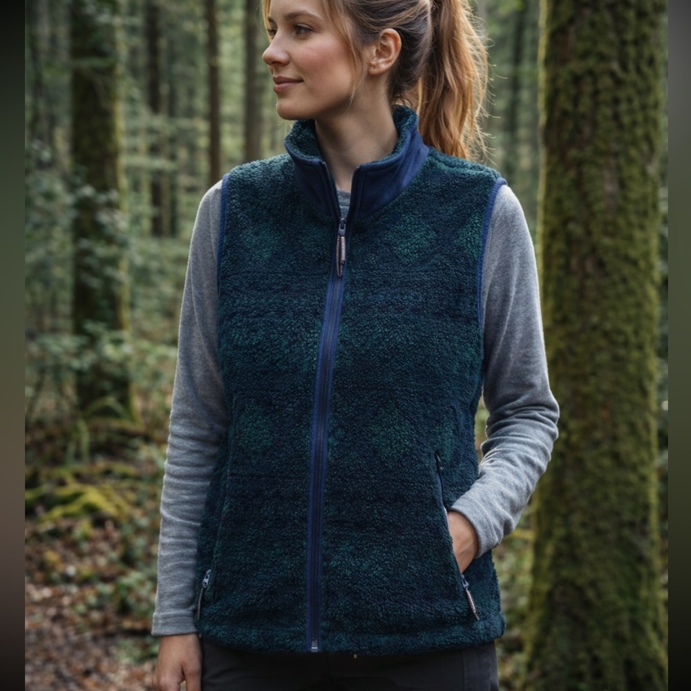 VINTAGE UNISEX HELLY HANSEN AZTEC PATTERN VEST MEDIUM
